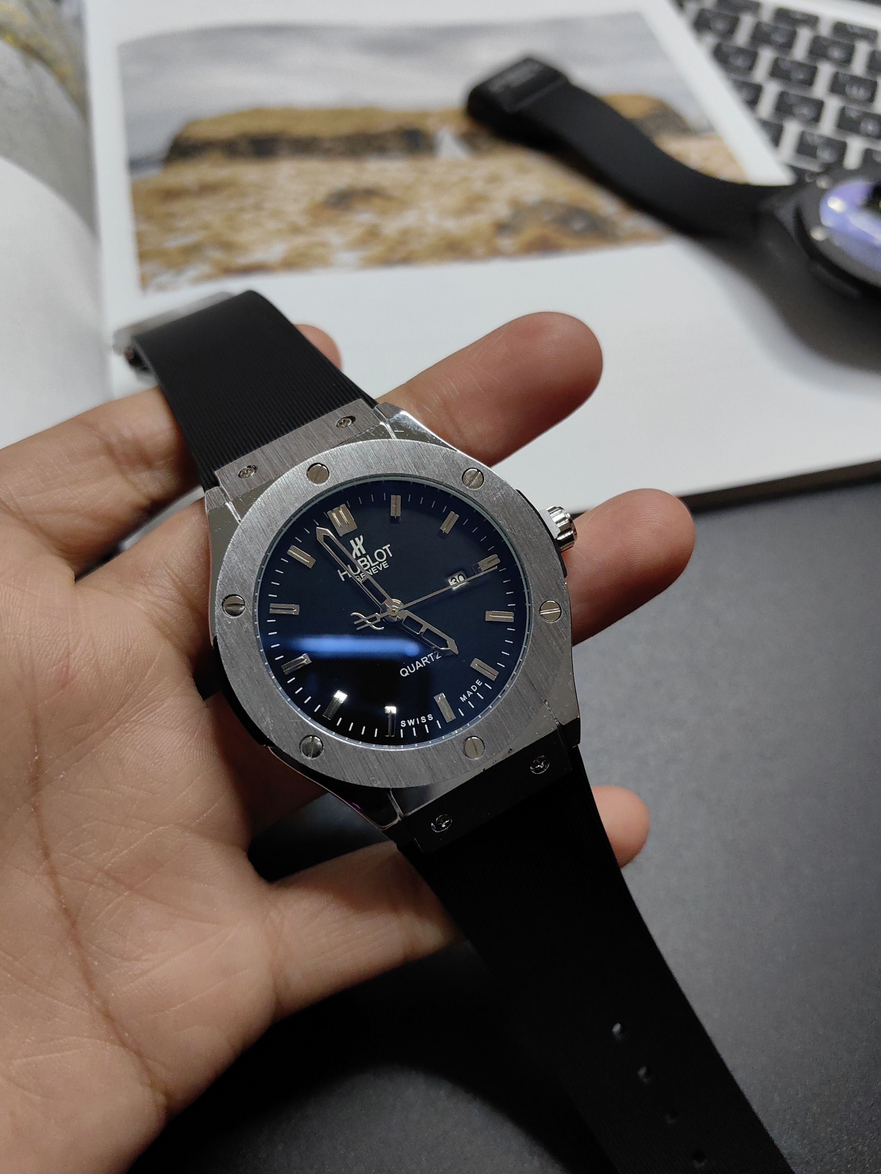 Hublot Наручные часы металлические с датой Премиум купить на OZON по низкой цене (1246997055)