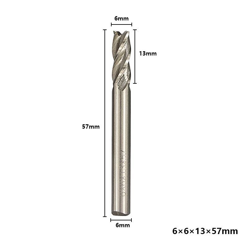 ФрезаконцеваяспиральнаяHSS,XCAN6x6x13x57ммчетырехзаходная