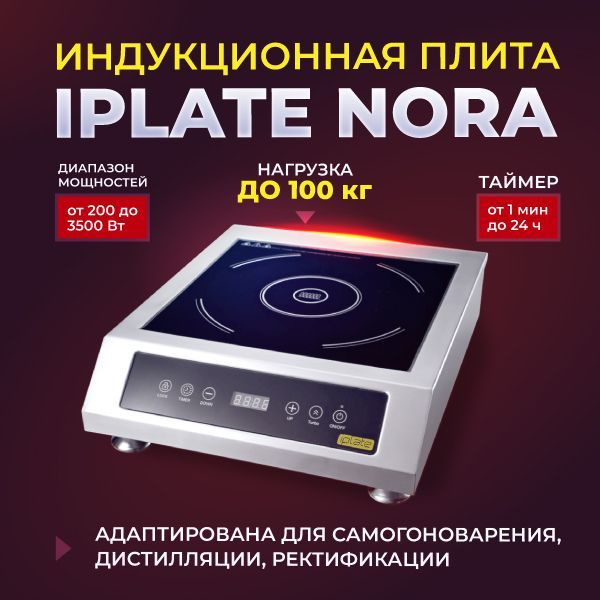 ИндукционнаяплитадлясамогоноваренияIPLATENORA3500Вт/Плиткабытовая