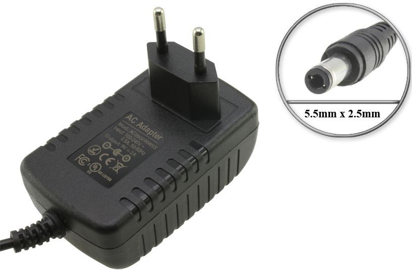 Адаптер(блок)питания9V,2A,18W,5.5mmx2.5mm(AC090200W55),дляторгового,сетевогооборудованияидругихустройств