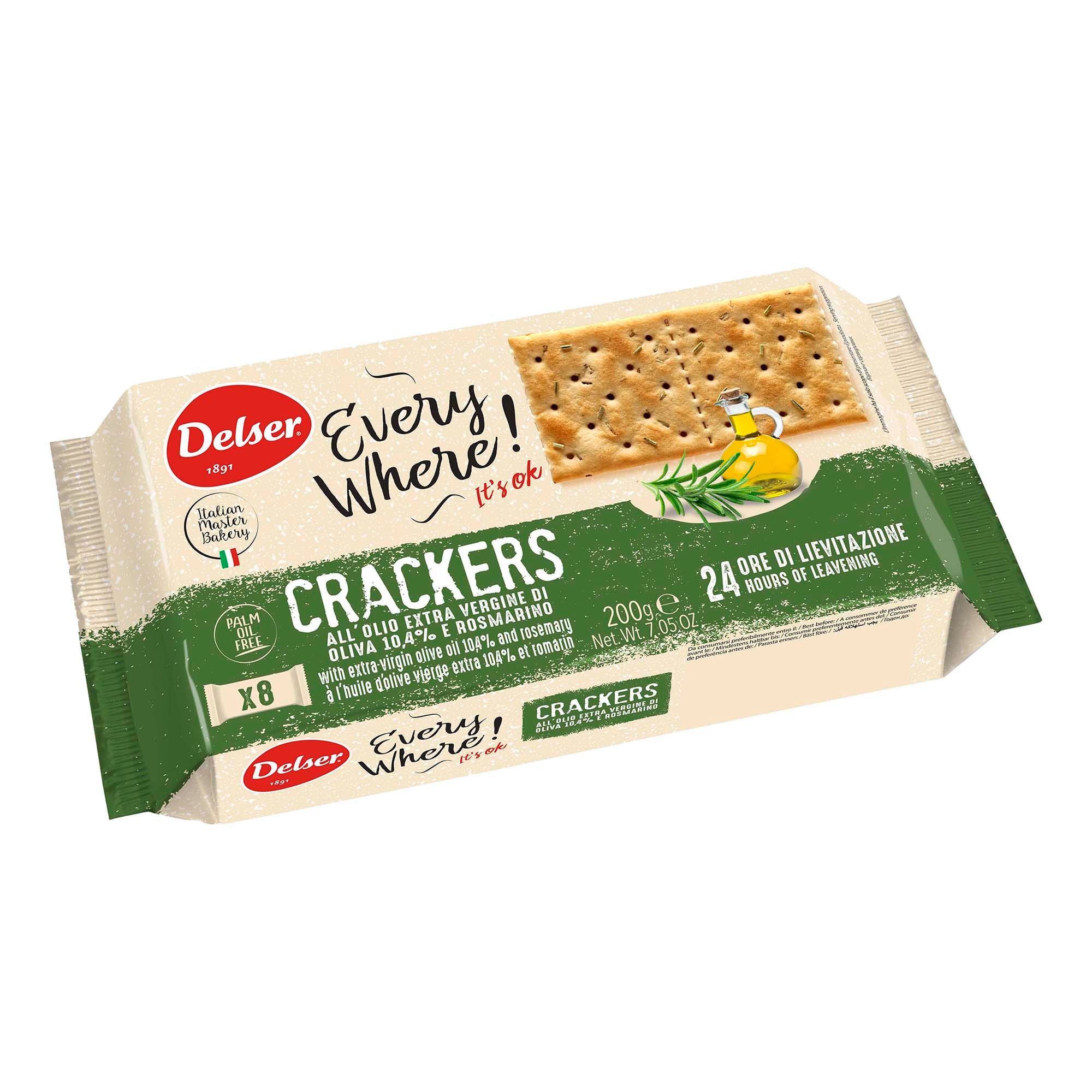 Крекеры Delser Crackers integrali из непросеянной муки, 200 г