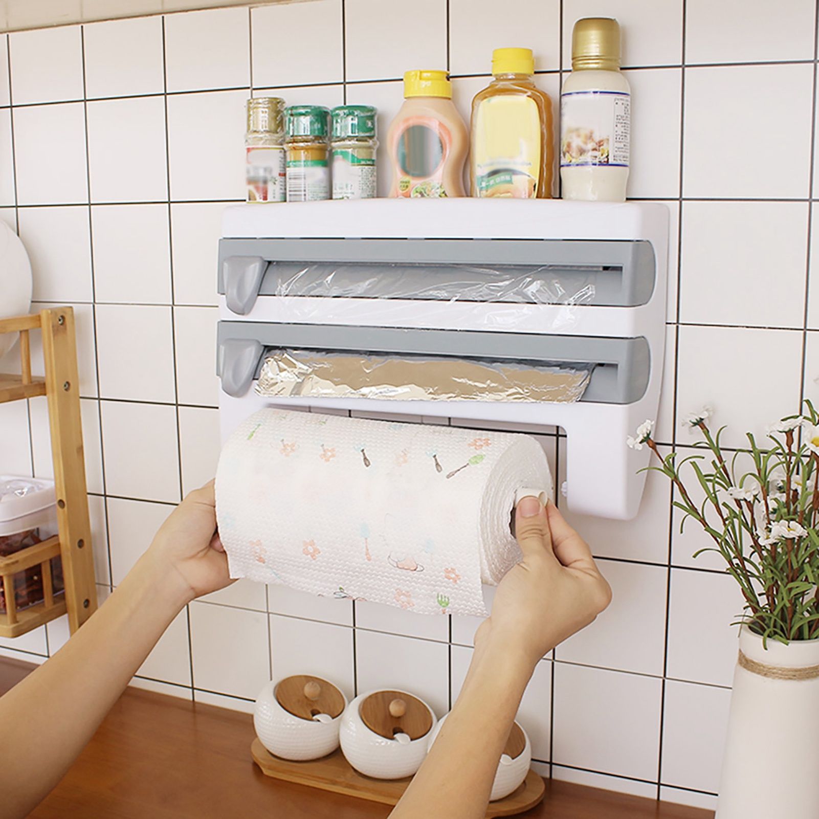 Кухонный диспенсер Kitchen Roll Triple paper Dispenser. Удобные вещи для кухни. Держатель для полотенец на кухню. Удобные штучки для кухни.