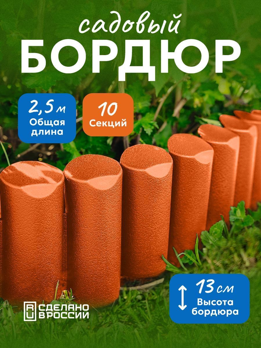 Бордюр гибкий 2,5м декоративный садовый 