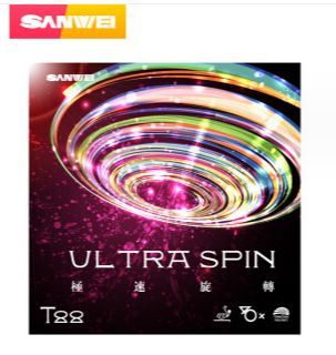 Накладка SANWEI T88 ULTRASPIN красная на ракетки для настольного тенниса.