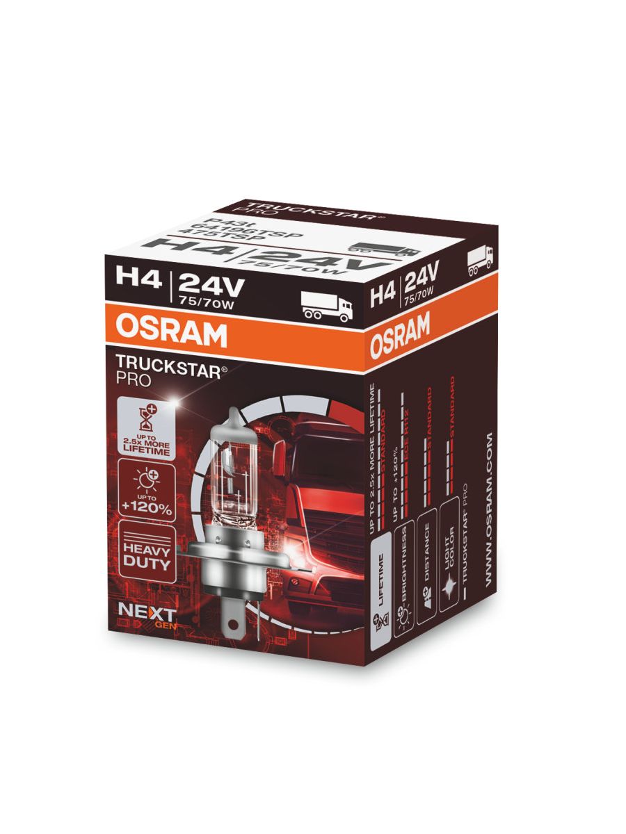 OsramАвтолампаH4(75/70W24V)TruckstarPro1шт