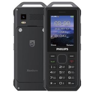 МобильныйтелефонPhilipsXeniumE2317темно-серый2Sim2.4"TFT240x320Nuc0.3Mpix