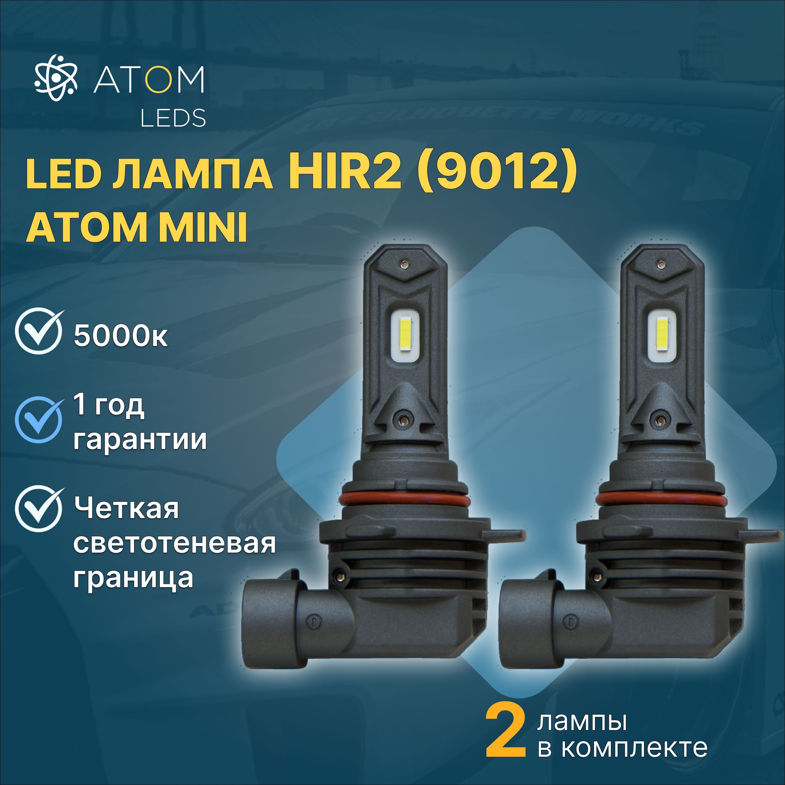 Лампа автомобильная Atom Leds 12В/24В, 2 шт. купить по низкой цене с  доставкой в интернет-магазине OZON (667321420)