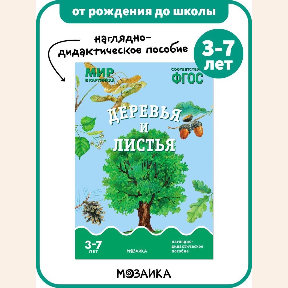 Книга - наглядно-дидактическое пособие для детей. Занятия для дошкольников.  ОТ РОЖДЕНИЯ ДО ШКОЛЫ. Деревья и листья. Мир в картинках.  Наглядно-дидактическое пособие 3-7 лет ФГОС | Минишева Т. - купить с  доставкой по выгодным ...