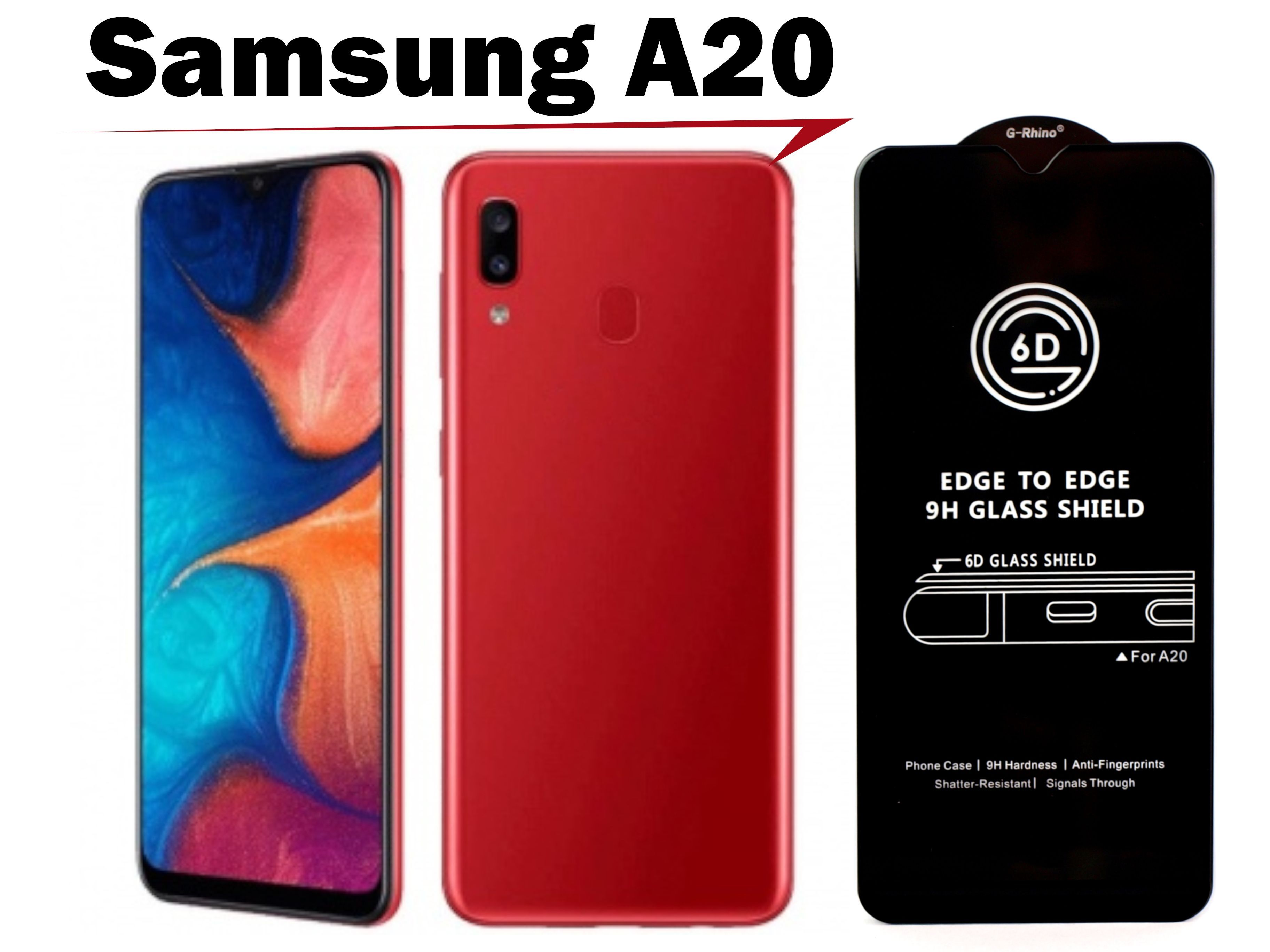 Защитное стекло G-Rhino для Samsung A20 / Самсунг А20 бронестекло с полной  проклейкой черная рамка противоударное закаленное олеофобное покрытие -  купить с доставкой по выгодным ценам в интернет-магазине OZON (553663957)