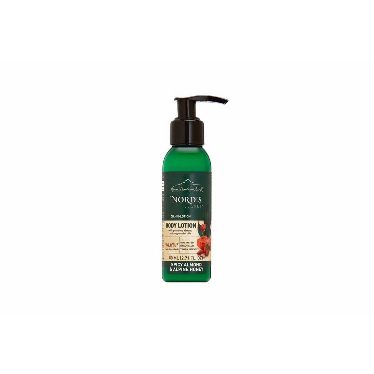 Nord's Secret Moisturizing Body Lotion Spicy Almond & Alpine Honey Travel Size