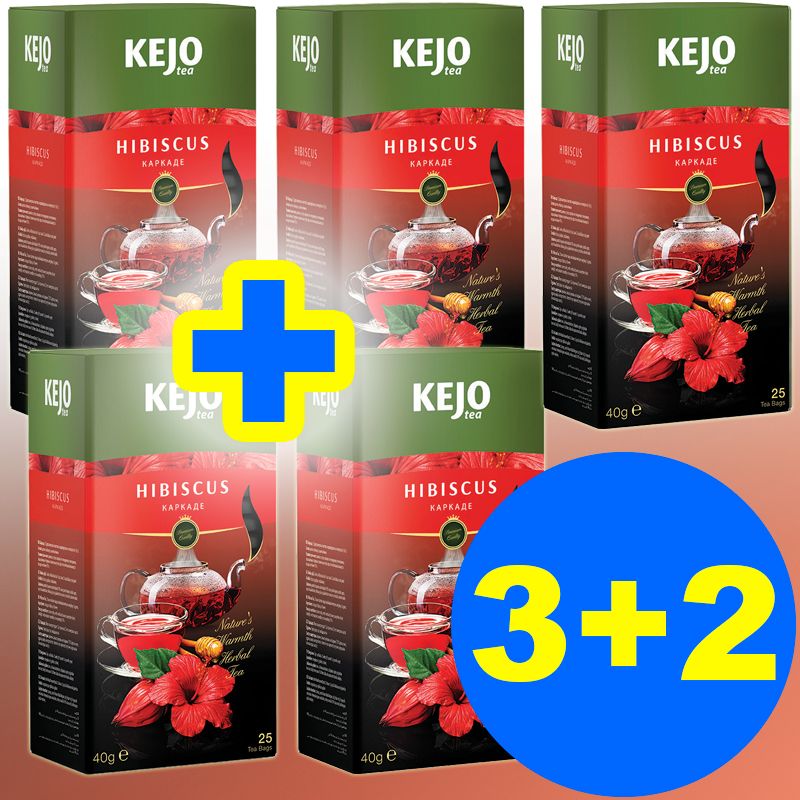 Чай в пакетиках HIBISCUS (КАРКАДЕ) 5 по 25 пак / KEJO (КЕЖО)