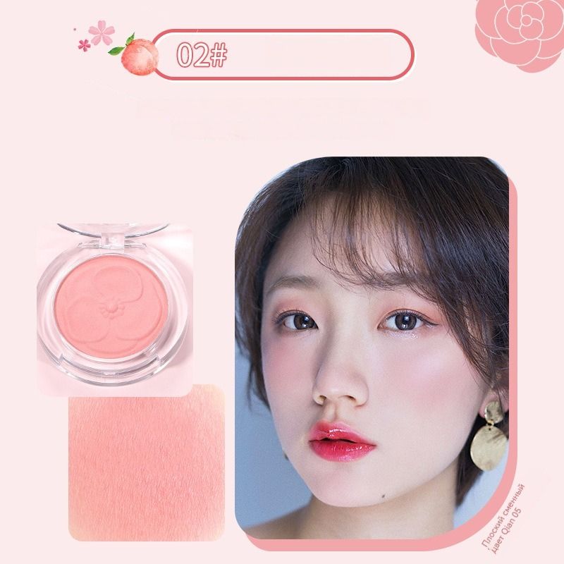 HOJO Румяна для лица,компактные Solo Compact Blush розовые матовые,тон 02