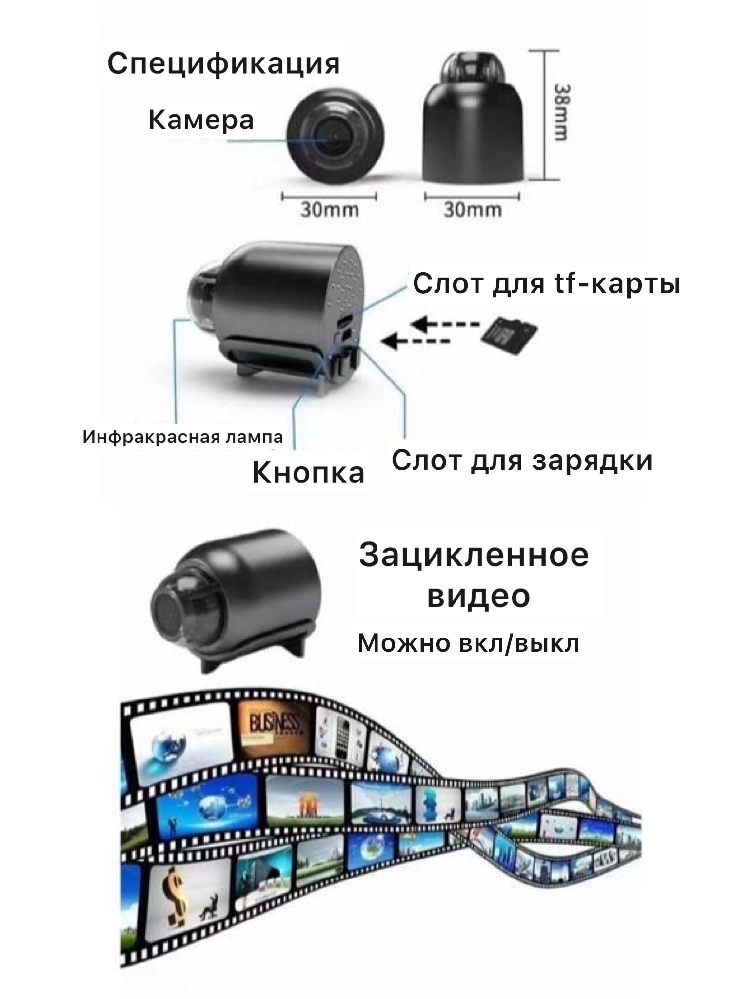 Мини - камера Wi - Fi HD HD объектив для удаленного наблюдения за домом