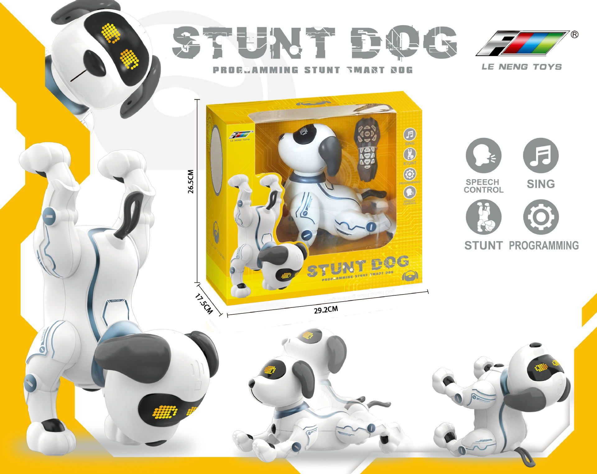 Voice programming stunt dog. Интерактивная робот-собака Stunt Dog le Neng Toys LNT-k21. Собака-робот радиоуправляемая Stunt Dog k16. Stunt Dog робот собака в коробке. Робот собачка Zya a2875 схема.