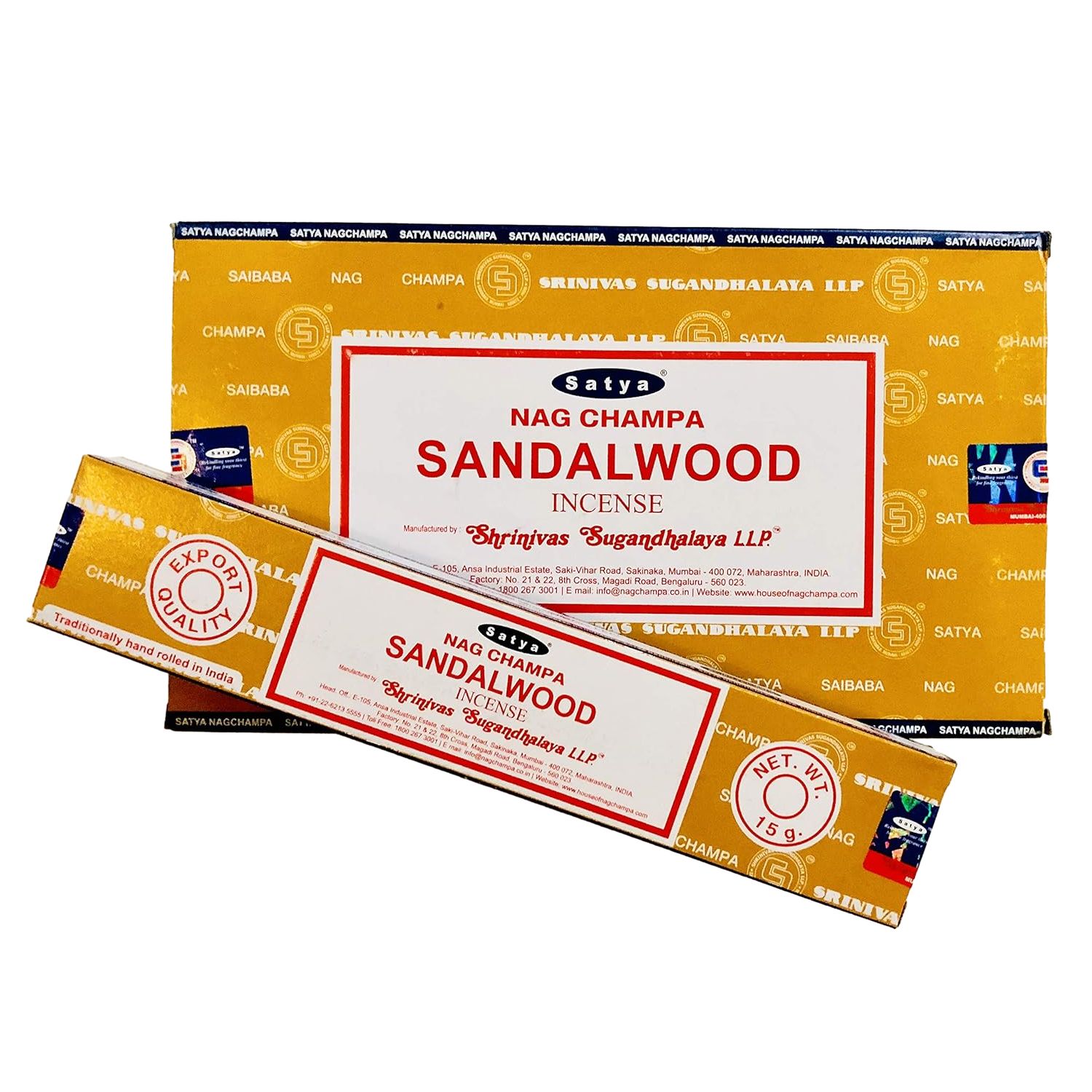 Благовония Сатья Сандалвуд / Satya Sandalwood, блок из 12 упаковок по 15 гр