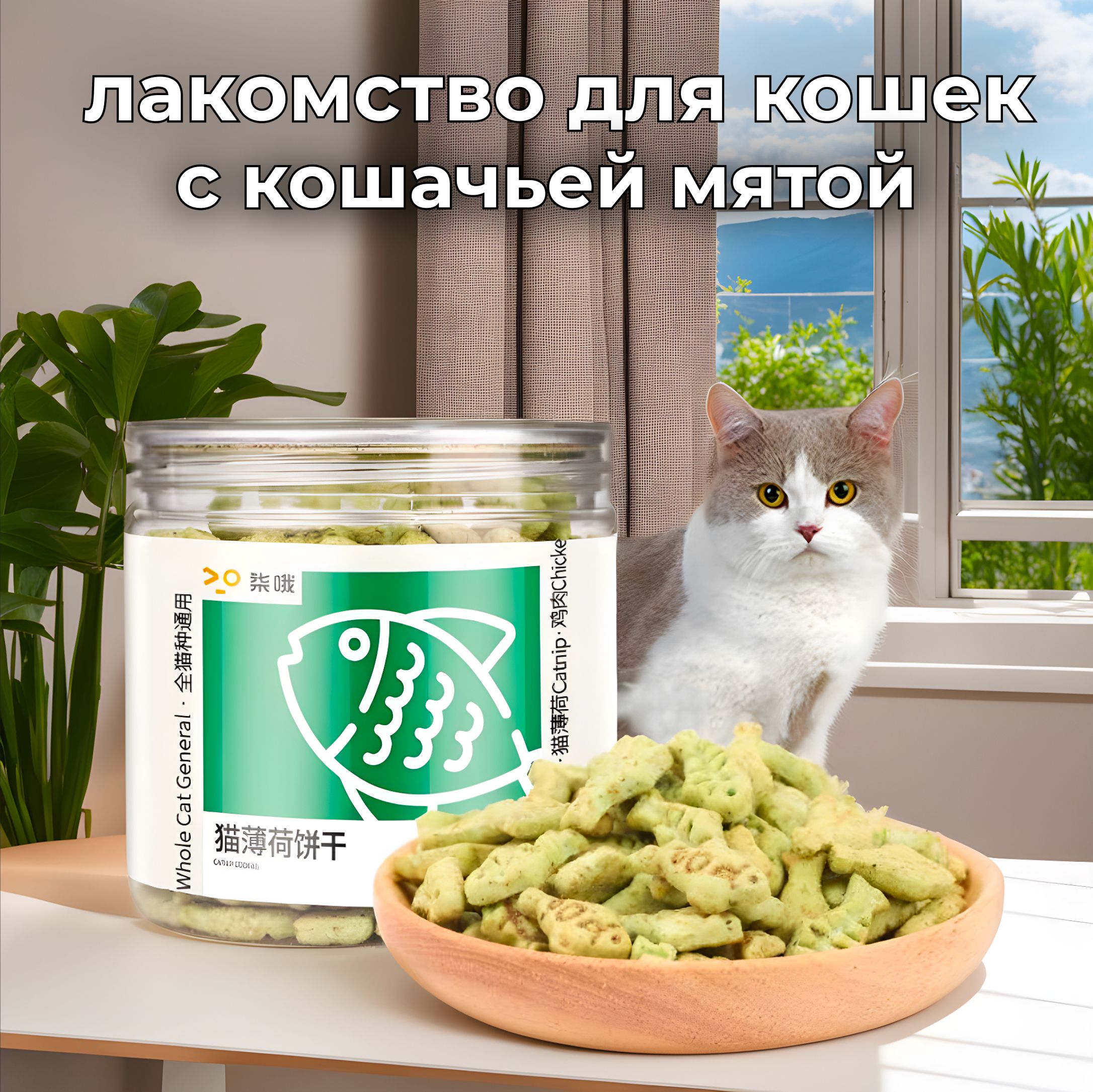 Печенье с кошачьей мятой для котов и кошек