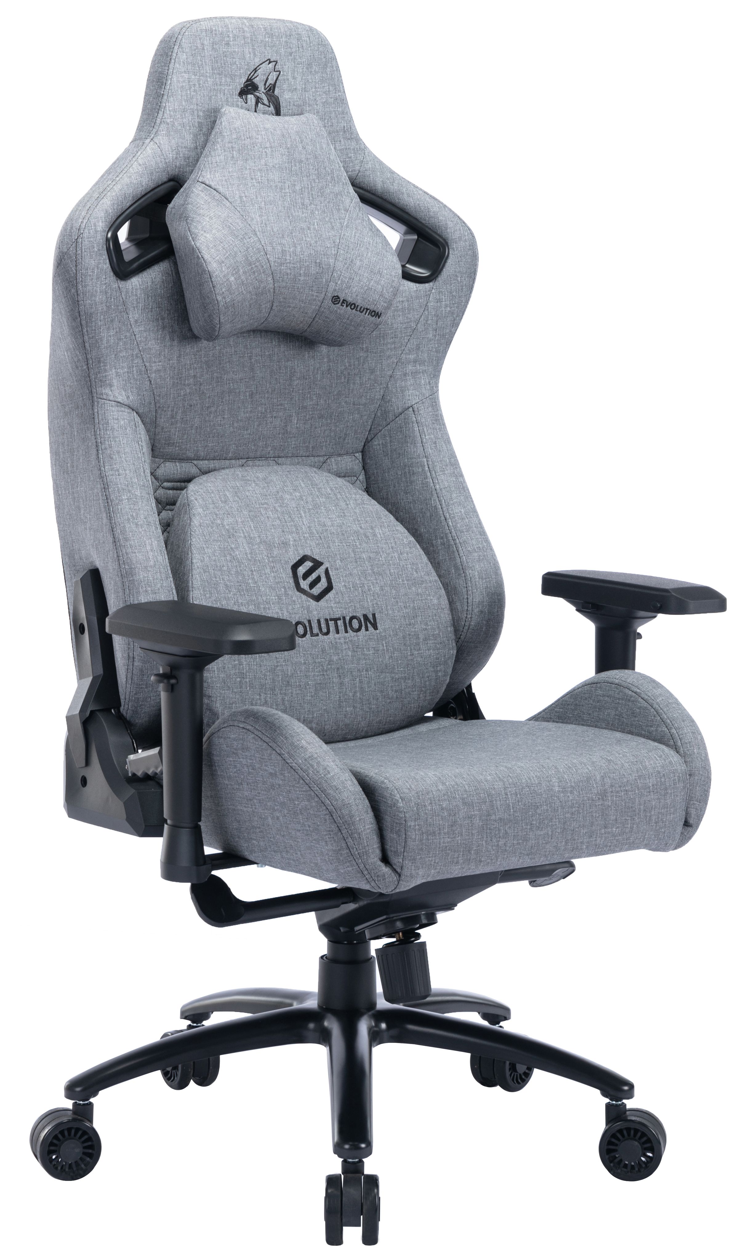 Игровое компьютерное кресло EVOLUTION LEGEND GREY, тканевое