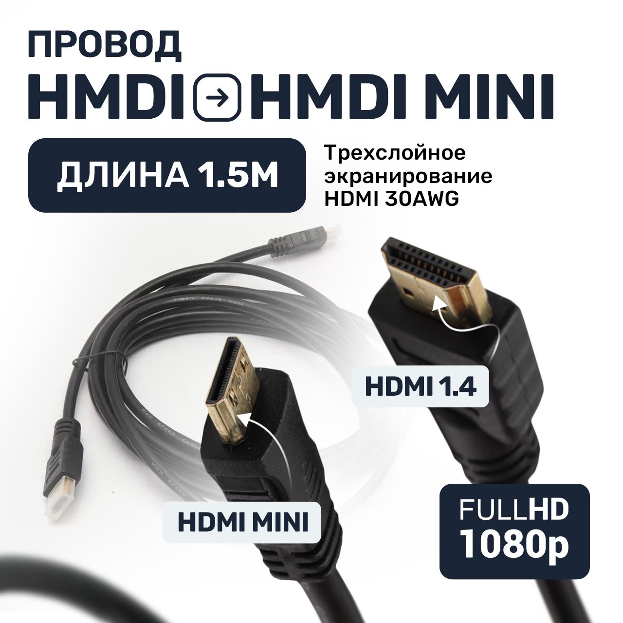 Mini + micro hdmi adaptateur double - hdmi femelle mini hdmi mâle + micro  prise hdmi - 3d full hd 1080p - Conforama