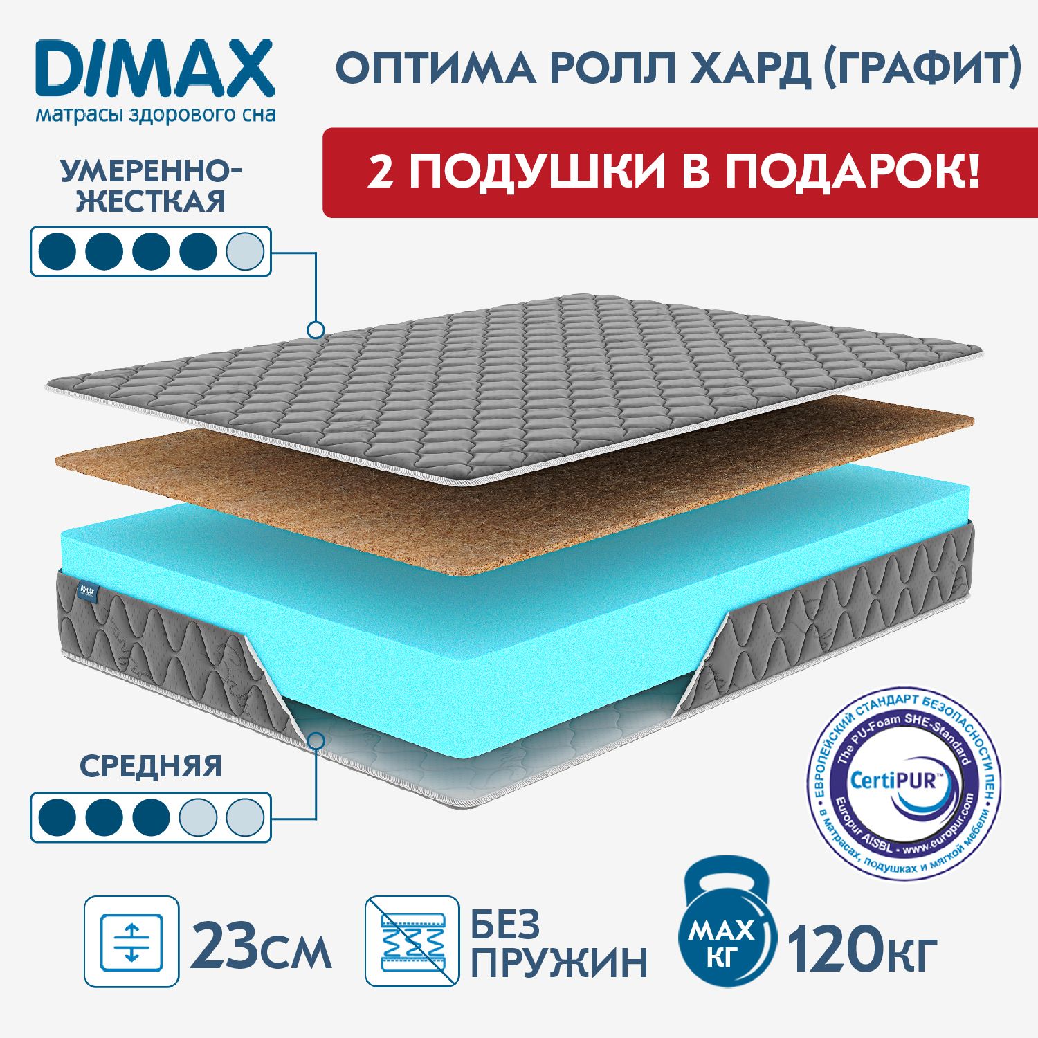 Матрас dimax оптима ролл хард