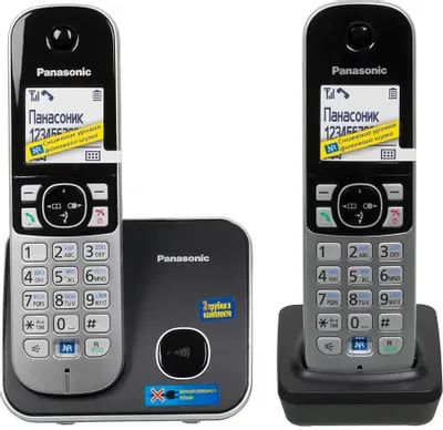 Panasonic KX-TG6812RUB Радиотелефон черный (2 трубки с ЖК диспл., DECT)