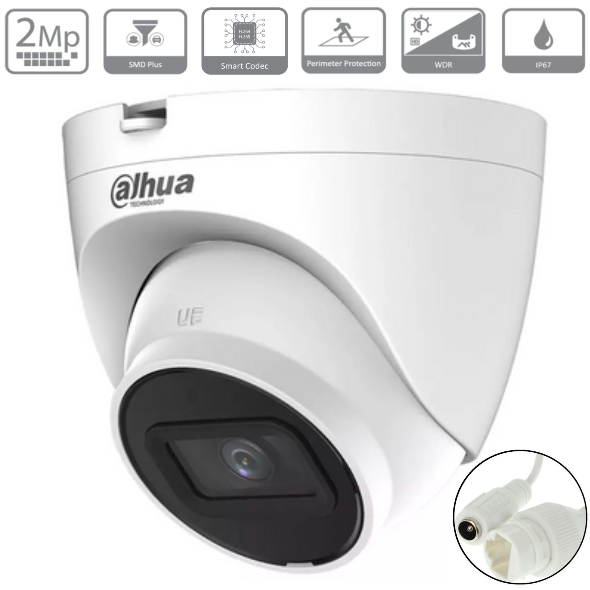 Камера видеонаблюдения Dahua DH-IPC-HDW2241TP-S-0280B 1920×1080 Full HD -  купить по низким ценам в интернет-магазине OZON (1359827496)