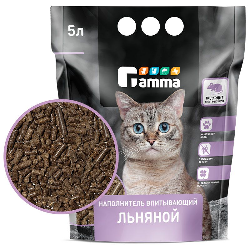 Наполнитель впитывающий льняной Gamma, 5 л