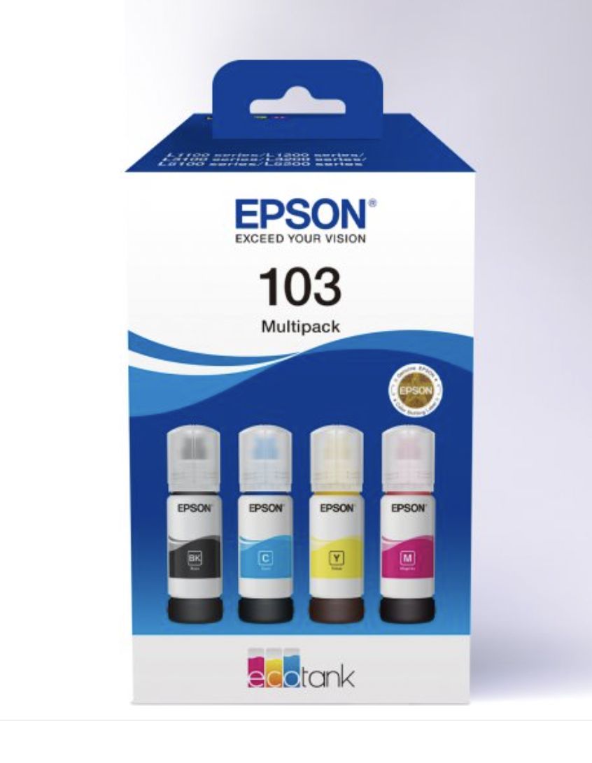 Epson Чернила 103 для L3200/L3260/L5290 C13T00S64A. Оригинальные + Большой срок годности, оригинал, Набор CMYK