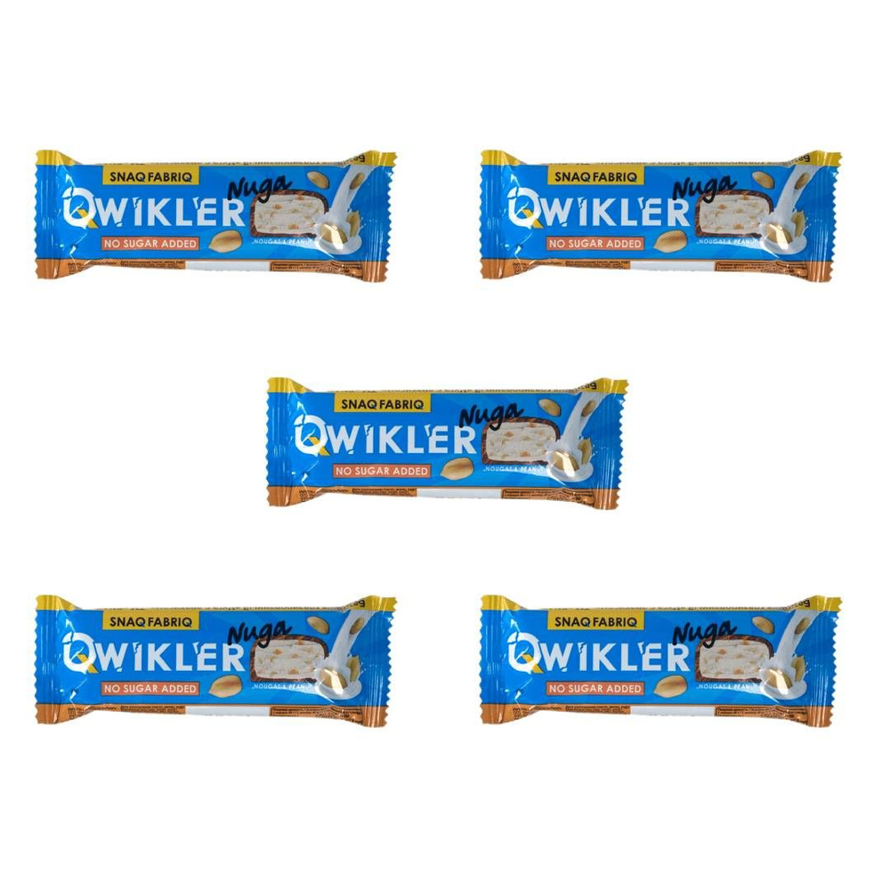 Батончик БЕЗ сахара глазированный в шоколаде QWIKLER (Квиклер) Нуга с ...
