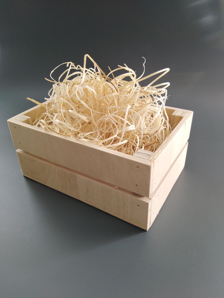 Наполнитель "Декоративный" древесный (древесная шерсть), 25 гр, в подарочном деревянном ящике  #1