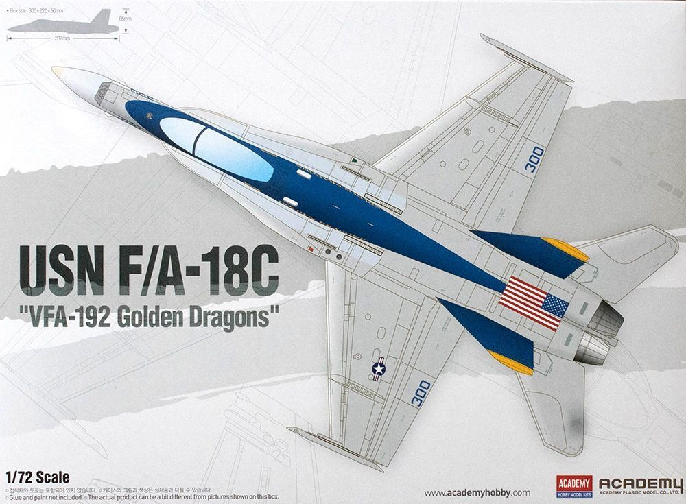 12564 Academy сборная модель Самолет USN F/A-18C VFA-192 Golden Dragons (1:72) #1