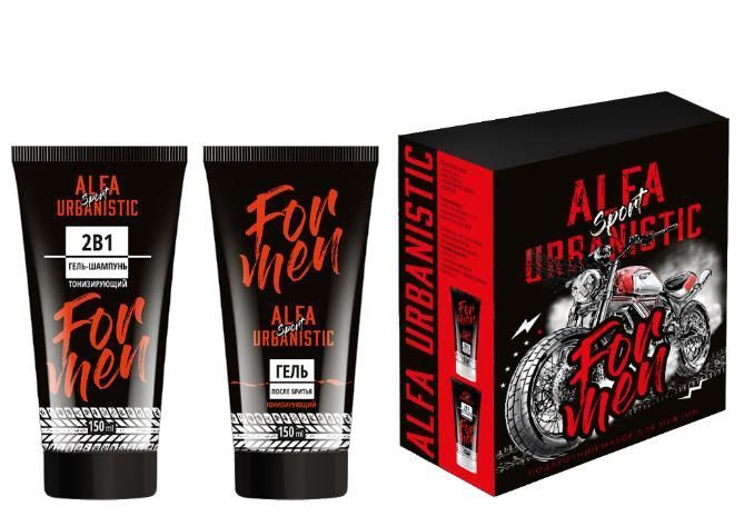 VILSEN Подарочный набор Для мужчин Alfa Urbanistic Sport (Гель-шампунь 2 в 1 150 мл + Гель после бритья #1