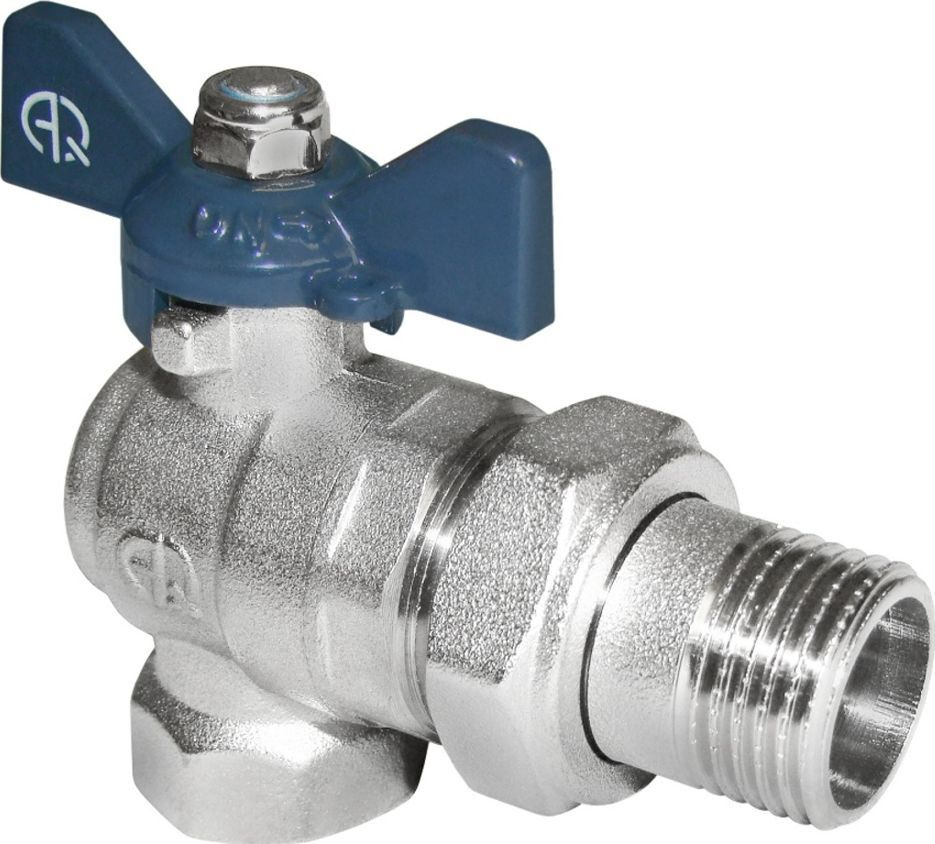 Кран шаровой Aqualink, угловой с полусгоном, 1/2\" бант - купить по ...