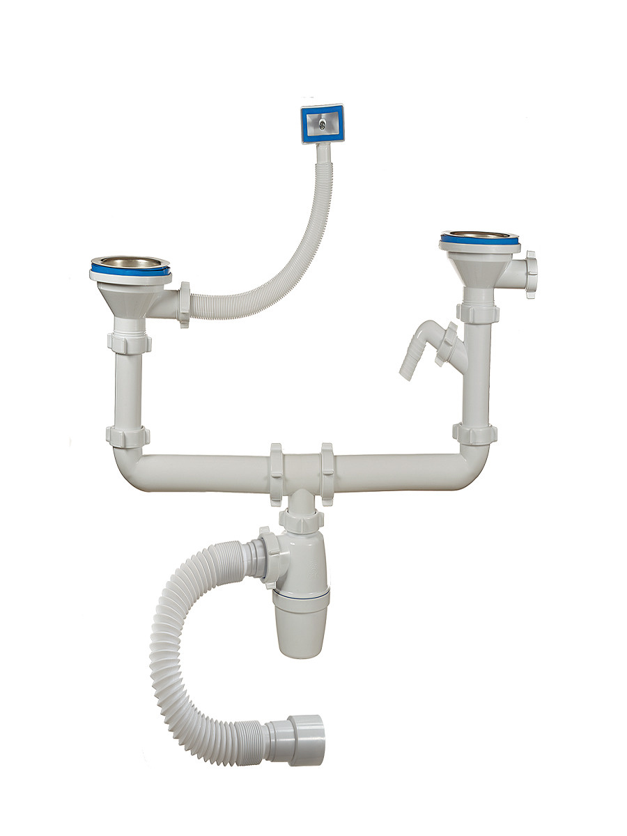 Сифон ORIO А-40092 для кухонной мойки двойной - купить по выгодной цене ...