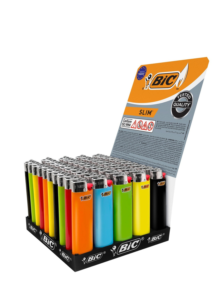 Зажигалка карманная, газовая, кремниевая, цветная, нерегулируемая, BIC ...
