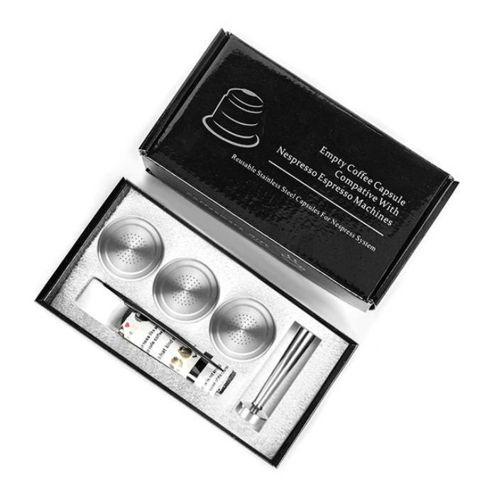 Nespresso многоразовые кофе капсулы Pod 3 штуки, тампер из нержавеющей ...
