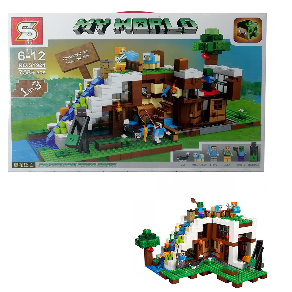Конструктор майнкрафт MyWorld База у водопада. Набор minecraft. 758 ...