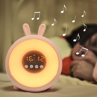Умный электронный будильник с подсветкой + ночник, световой будильник + часы 3 в 1 / детский настольный будильник с 5 мелодиями, LED лампой с 8 цветами, лучший подарок. Спонсорские товары