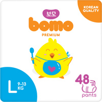 Подгузники-трусики Bomo Premium, размер L (9-13 кг), 48 шт. // не протекают и не комкуются. Спонсорские товары