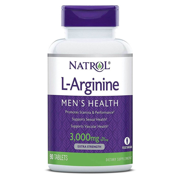 Аргинин в капсулах, спортивное питание, Natrol L-Arginine 3000, 90 капс ...