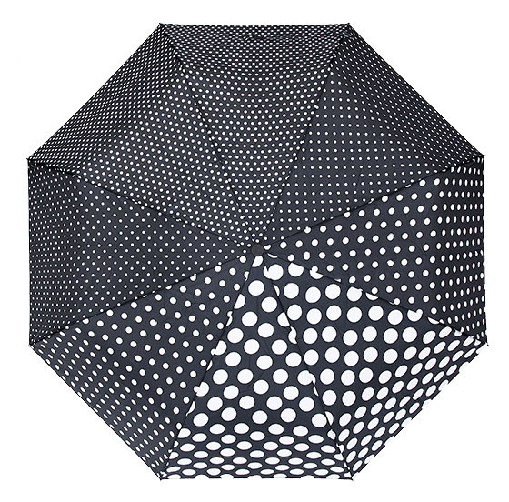 Зонт Raindrops, Полный автомат, 3 сложения, черный, белый купить по ...