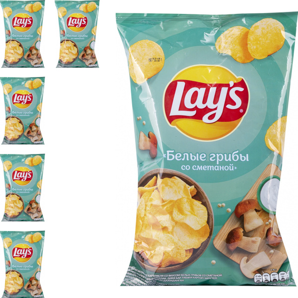 Чипсы Lay's Белые грибы со сметаной 150 г (комплект из 5 шт) - купить с ...