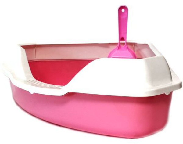 Туалет для кошек HomeCat угловой с бортиком и совком - купить с ...