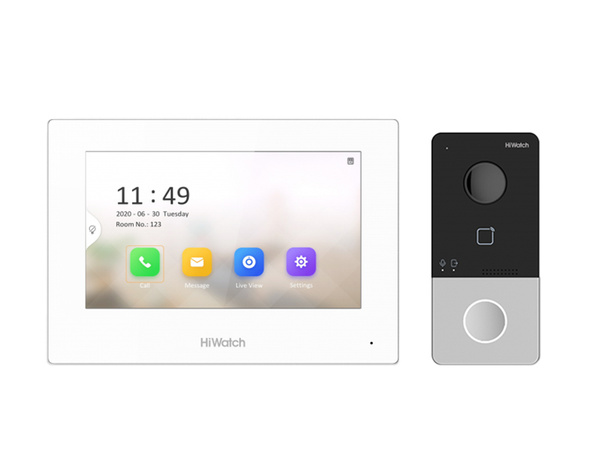 Комплект видеодомофона ds d100ikwf. DS-d100ikwf(b). DS-d100ikwf козырек. HIWATCH DS-d100ikwf. DS-d100ikwf b инструкция