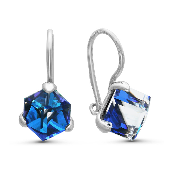 Серьги детские серебро 925 Кристалл Swarovski французский замок Серебро ...