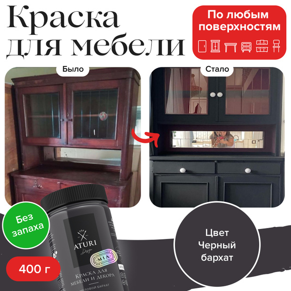 Краска Aturi Design для мебели меловая, без запаха, матовая ...