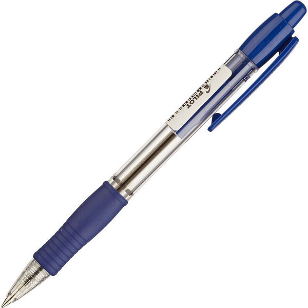 Ручка шариковая PILOT BPGP-10R-F автомат,резиновая манжета синяя 0,22мм ...