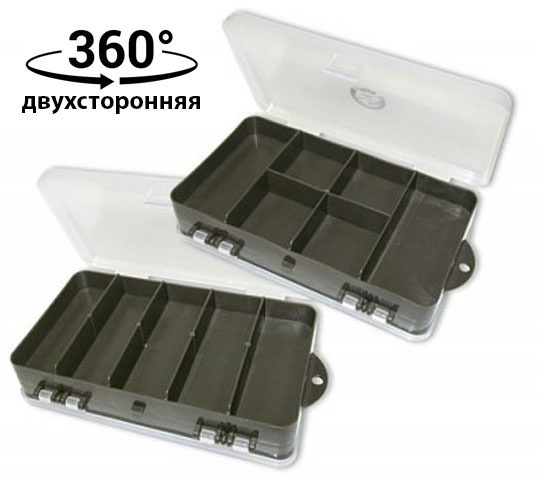 Коробка рыболовная двухсторонняя ТК-32 190х112х50мм (6+5 отделений ...