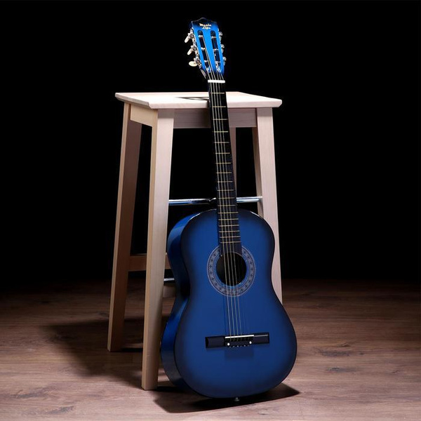 Music life Гитара классическая синяя, 6-ти струнная 97 см - купить с ...