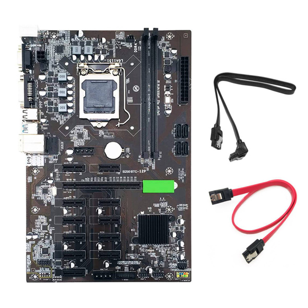 Материнская плата B250 с кабелем 2XSATA LGA 1151 DDR4 для майнинга BTC ...