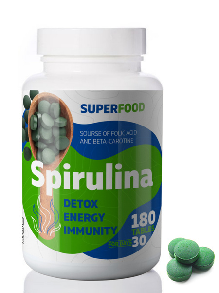 Спирулина на 30 дней, натуральные водоросли прессованные в таблетки ...